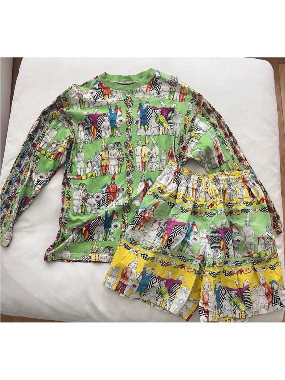 Versace Jeans Collection Lime Green Printed Short Sleeve Top